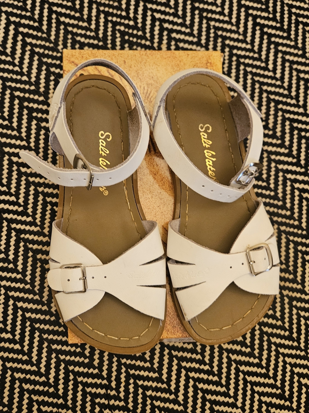Salt Water White Toddler Buckle Sandals
